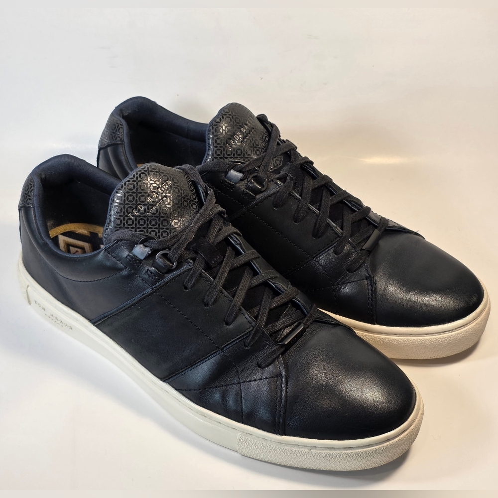 TED BAKER Men's London Quana Dark Blue Leather Casual Shoes Sneakers US 11